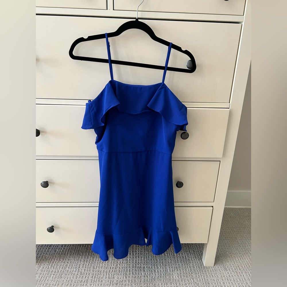 She + Sky Boutique Blue Ruffled Dress